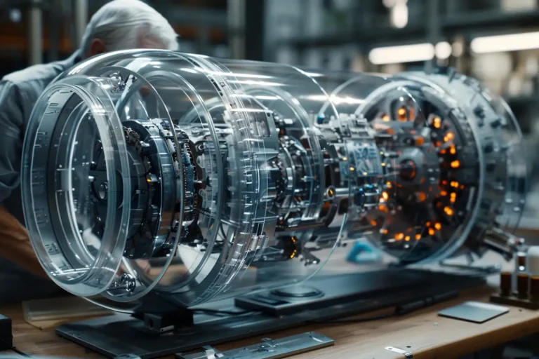 Imagem de uma equipe trabalhando no recondicionamento de motores elétricos em um ambiente industrial, destacando tecnologia avançada para economia e riscos operacionais.